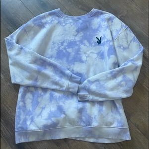 playboy x missguided purple tye dye crew neck